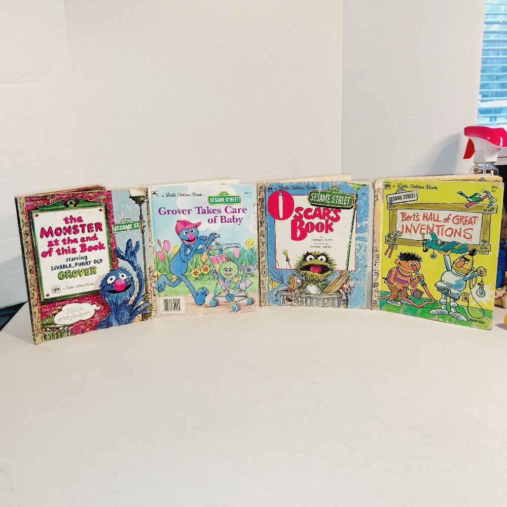 Vtg 1970's Sesame Street Little Golden Book ~set of 4
